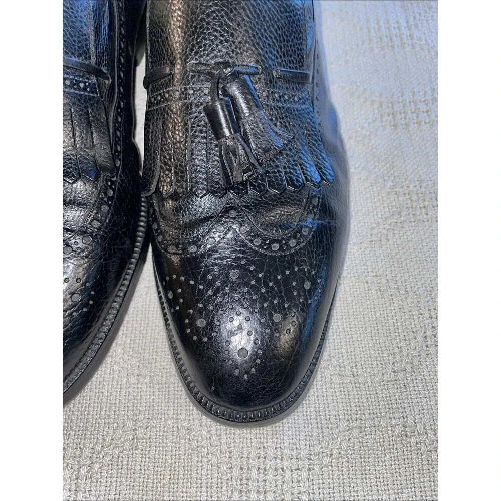 Grenson Men’s Brogue Loafers Size 11.5 D Black Leather Business Formal Regal